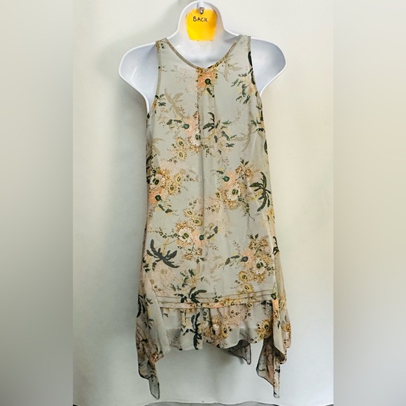 MAEVE ANTHROPOLOGIE MAGDA Blouse Sz. XS Sleeveless Floral Asymmetrical Ruffles. - Picture 7 of 12